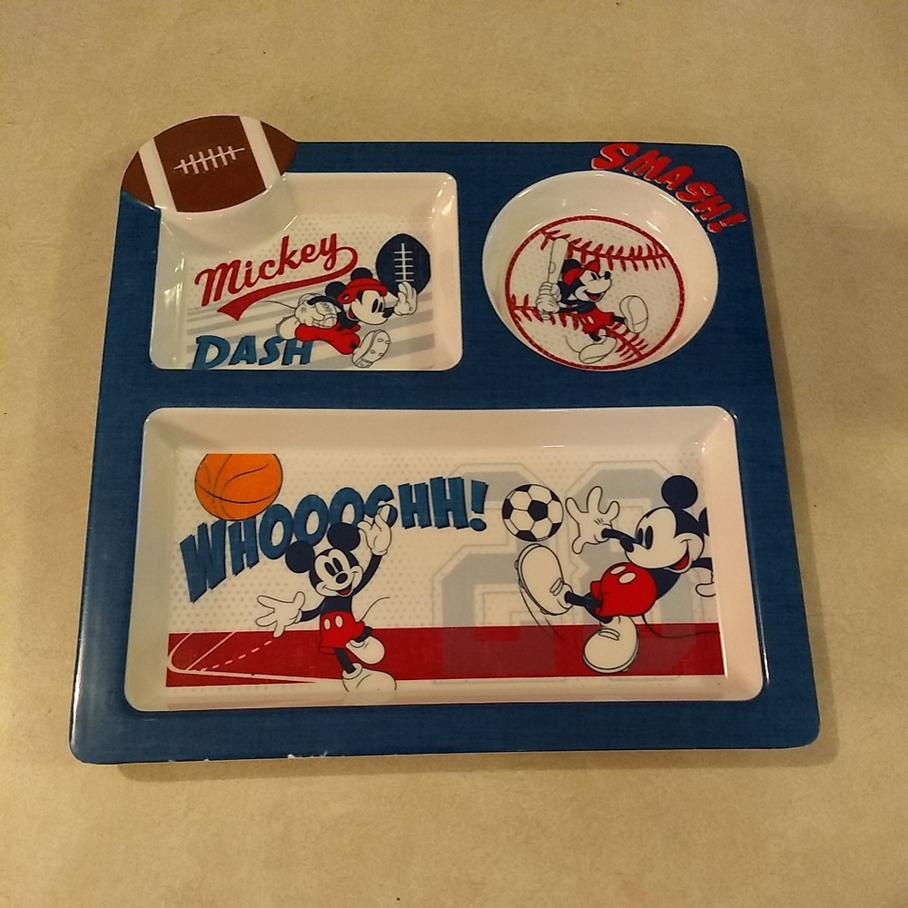 Kids Disney Mickey Mouse Sports Divided Plate 9.5" by Jumping Beans